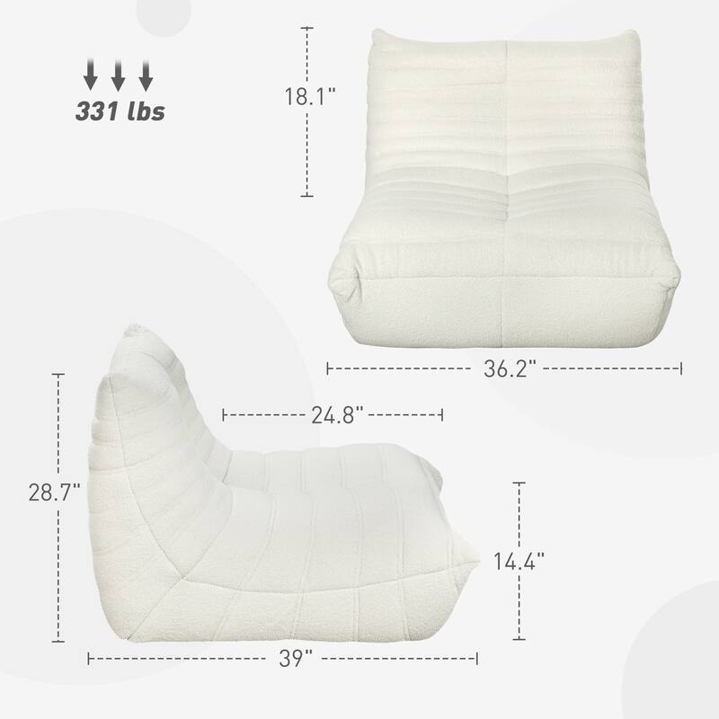 HOMCOM Bean Bag Chair for Adults, Giant Fireside Chair Lazy Sofa, Bean Bag Sofa with High Density Comfortable Foam
