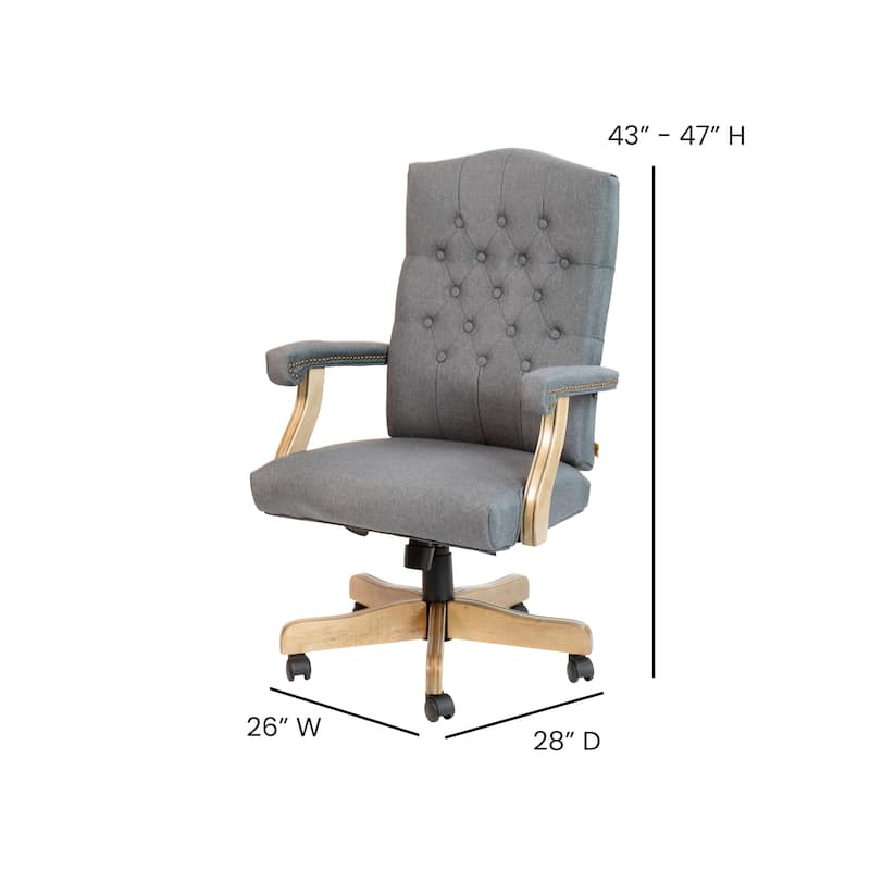 Upholstered Brown Swiveling Executive Office Armchair
