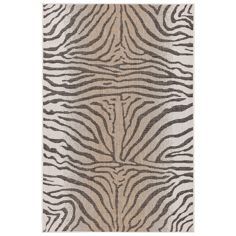 Liora Manne Carmel Zebra Indoor/Outdoor Rug Sand