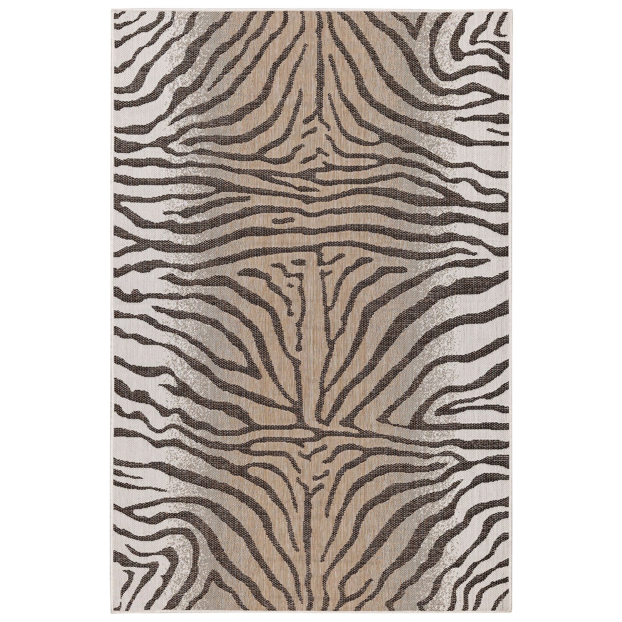 Lush Decor Carmel Zebra Indoor/Outdoor Rug Sand