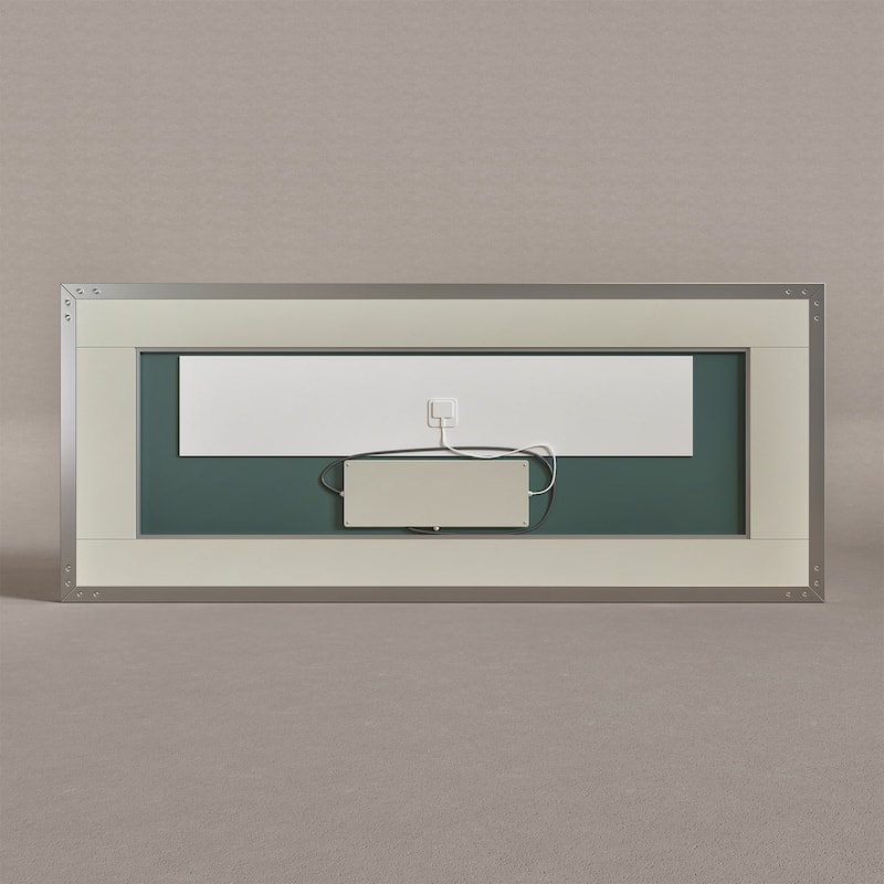Eviva Illuminate 72" x 30" Rectangular Chrome Aluminum Framed Mirror