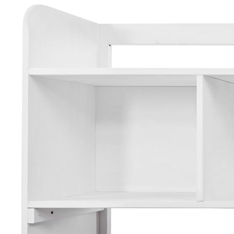 Potting Bench Garden Workstation with Hutch, Drawer & Adjustable Shelves, 50.2x19.7x66.1 Inch Outdoor Garden Work Table