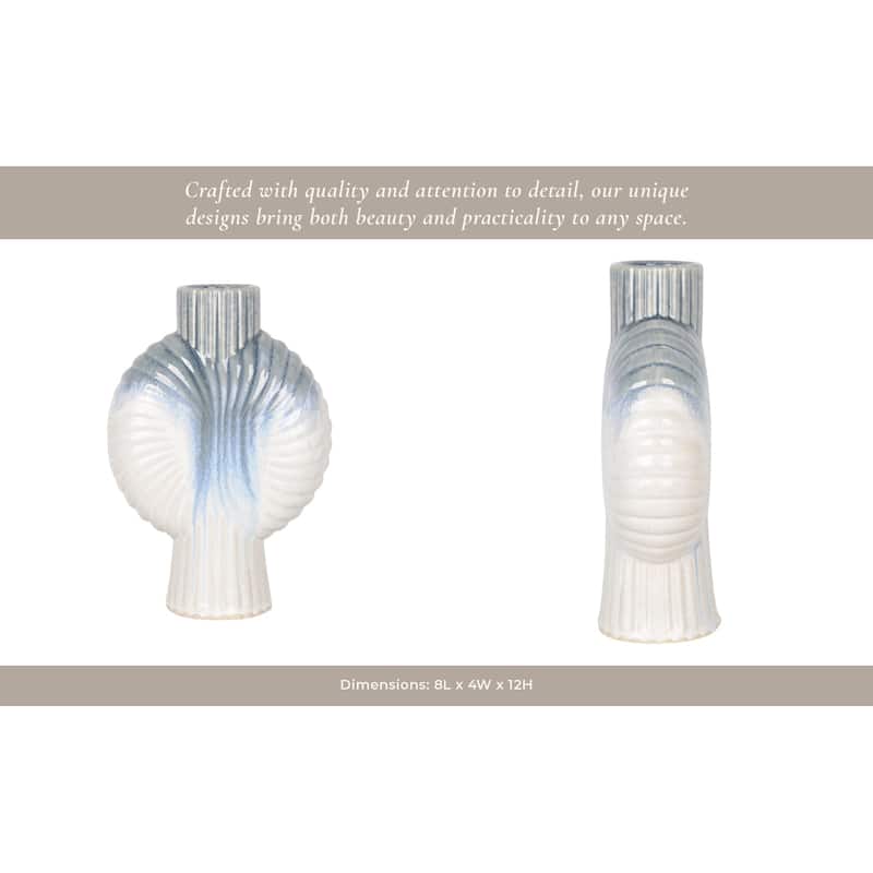 Ceramic Decorative Vase Gradient Glaze Capri Style Shell Design