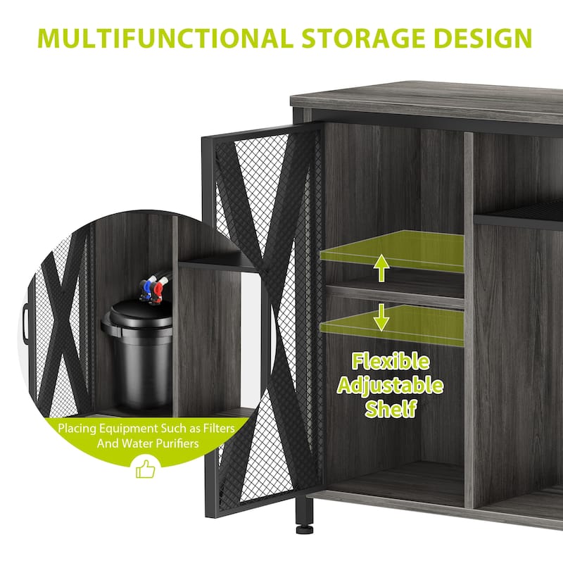 Moasis 50 Gallon Aquarium Stand with Power Outlets & LED Light