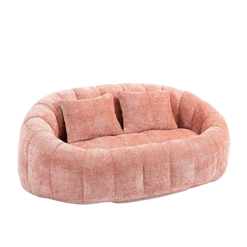 HOMEFUN Chenille Upholstered Durable Comfort Lounger High Back Bean Bag Loveseat Sofa