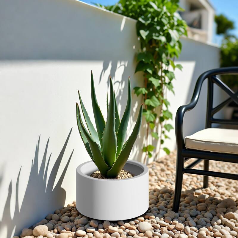 Durable Raised Outdoor Planter Pot, with Drainage Hole and Rubber Plug