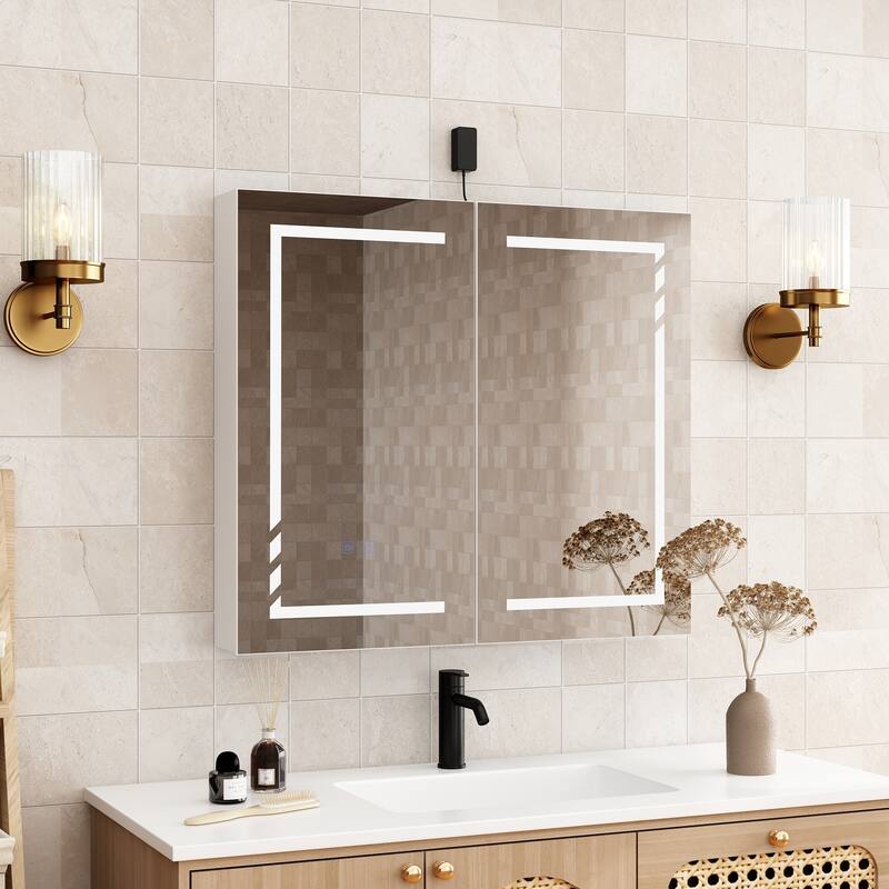 Contemporary Vanity Set Ceramic Basin and Chic Medicine Cabinet Combo