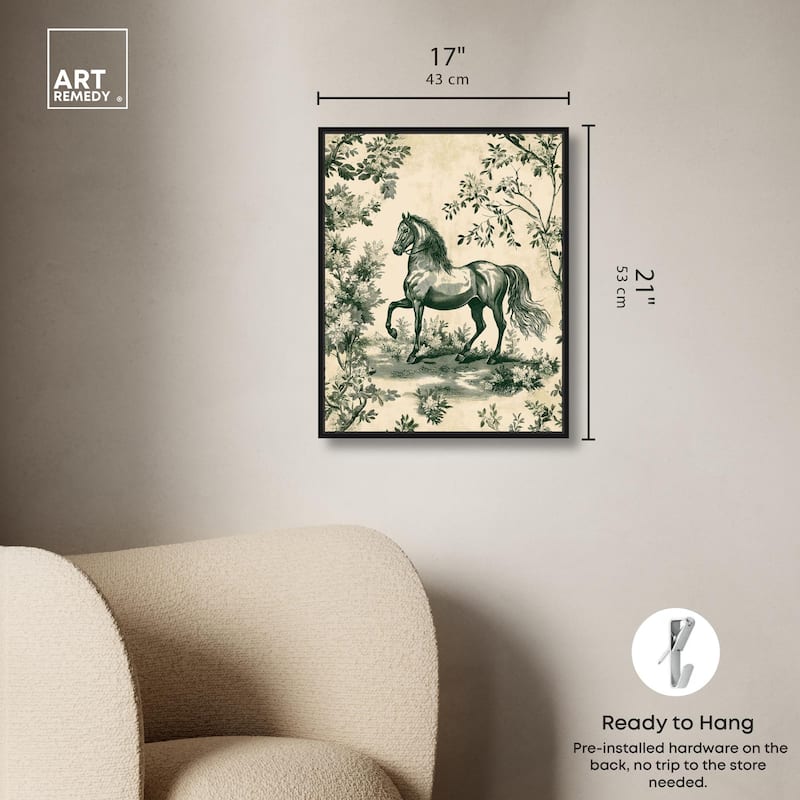 Equestrian Etching Canvas by Art Remedy