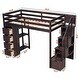 preview thumbnail 3 of 14, Twin size Loft Bed with Storage Drawers and Stairs,Wooden Loft Bed with Shelves