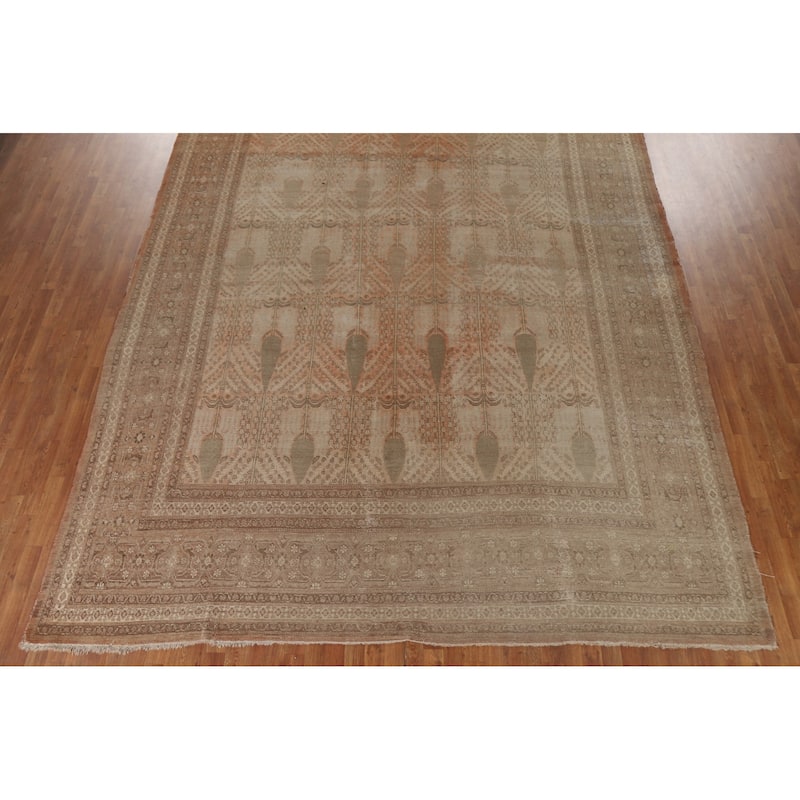 Pre-1900 Antique Tabriz Haj Jalili Persian Rug Handmade Wool Carpet - 10'11"x 14'8"