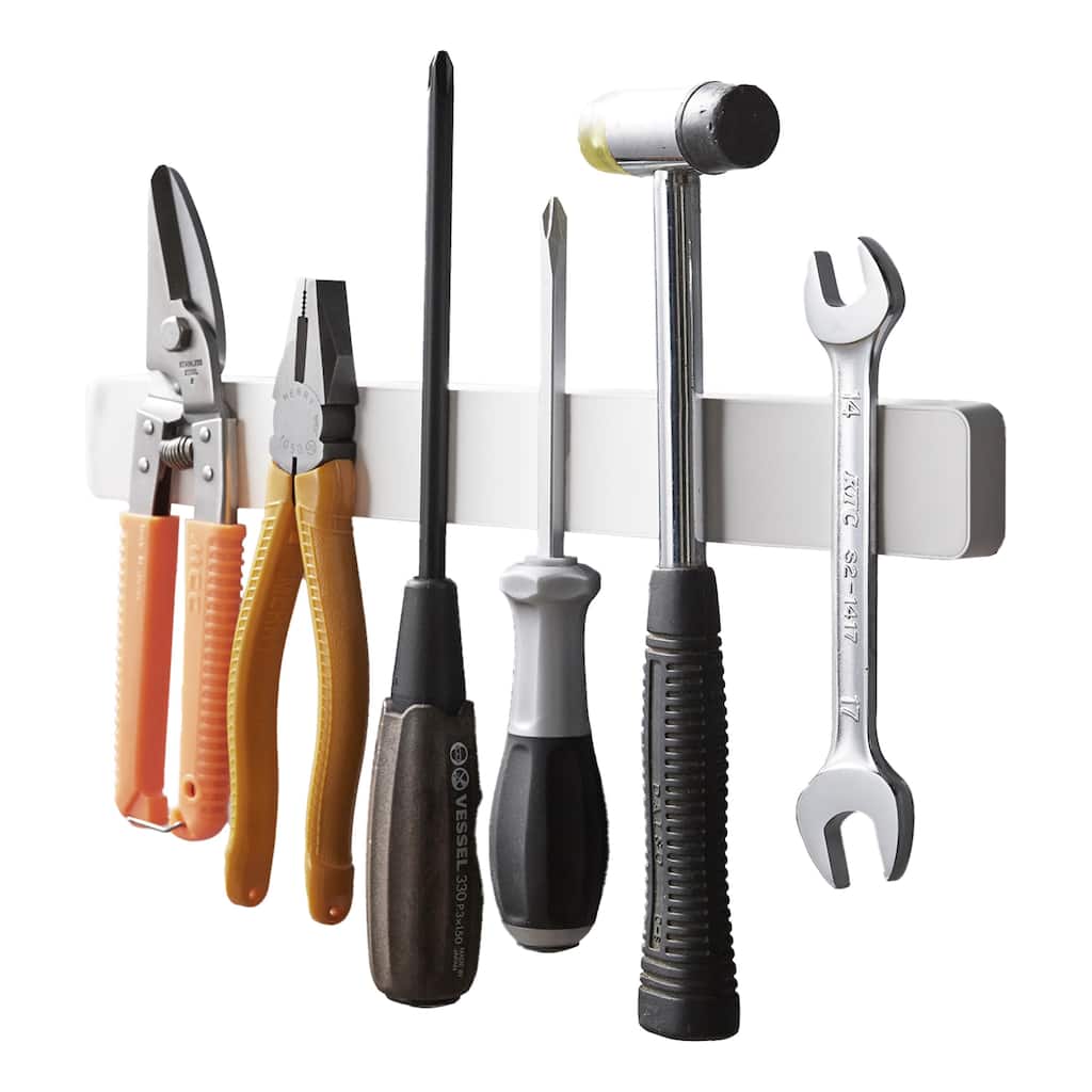 Yamazaki Home Magnetic Knife Rack, ABS Plastic, 6 knives (10.6 oz each), Holds 4.4 lbs - L 0.67 x W 13.78 x H 1.57 inches