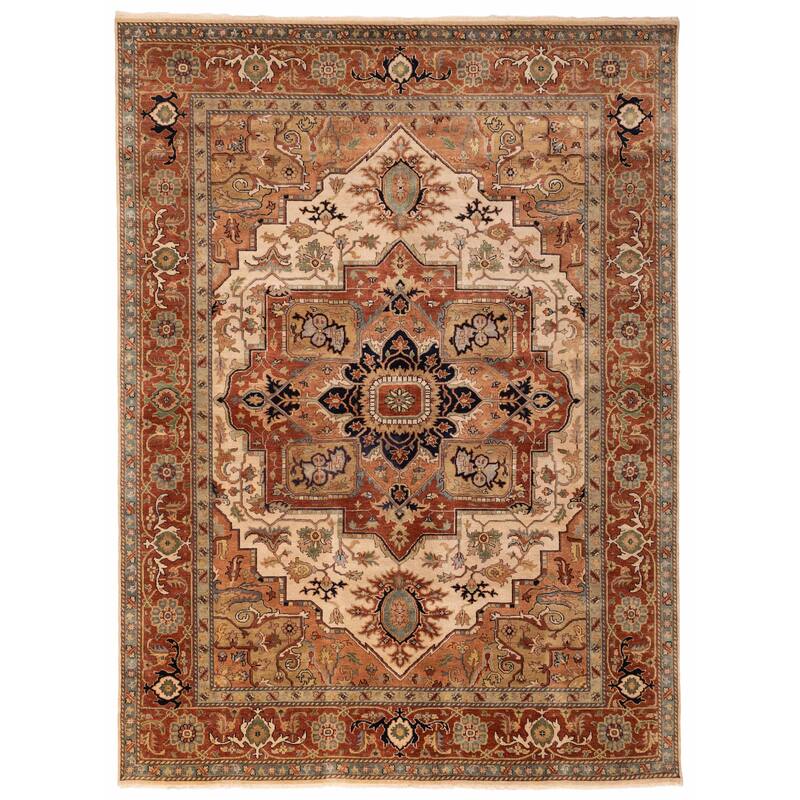 ECARPETGALLERY Hand-knotted Jules Sultane Ivory Wool Rug - 9'0 x 12'0