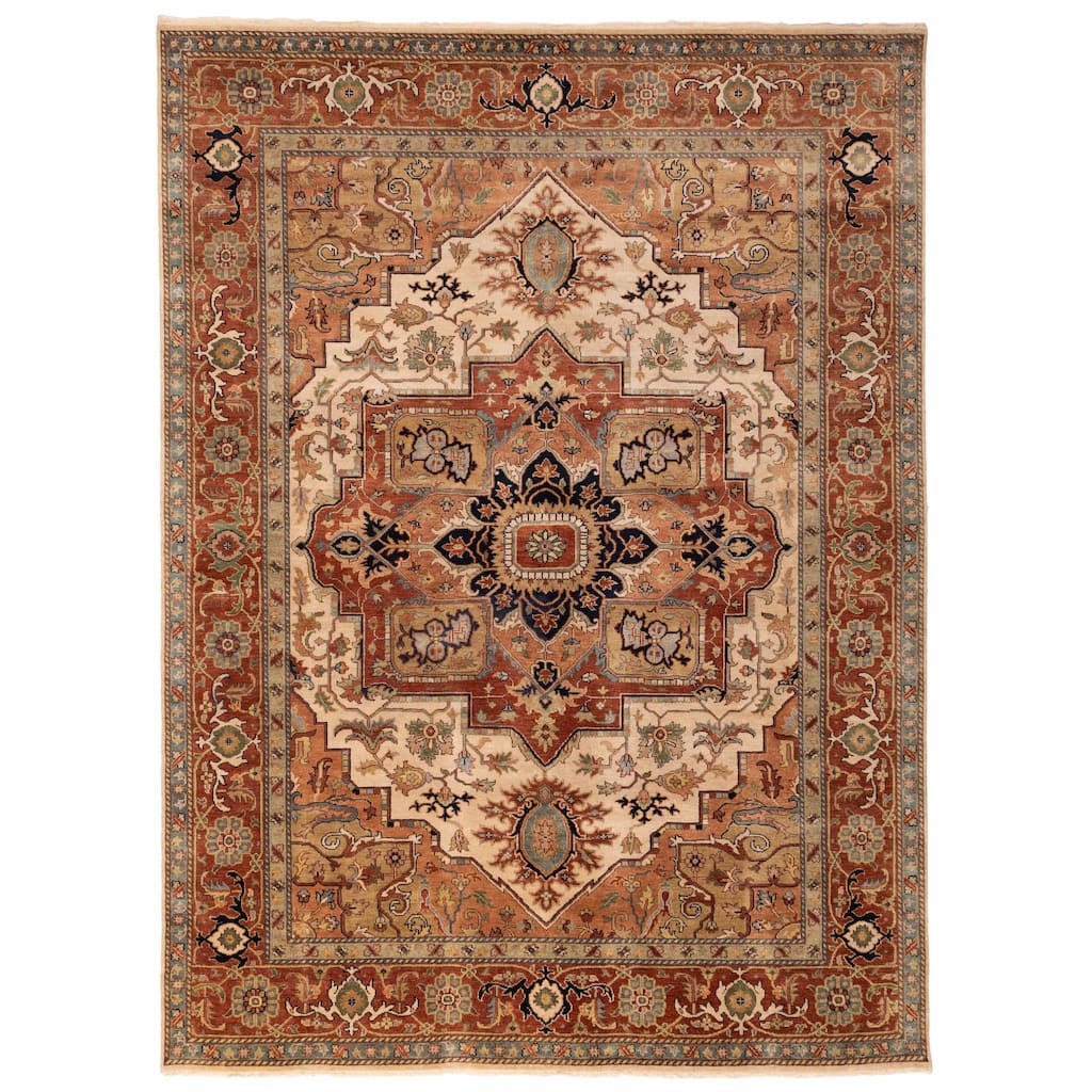 ECARPETGALLERY Hand-knotted Jules Sultane Ivory Wool Rug - 9'0 x 12'0