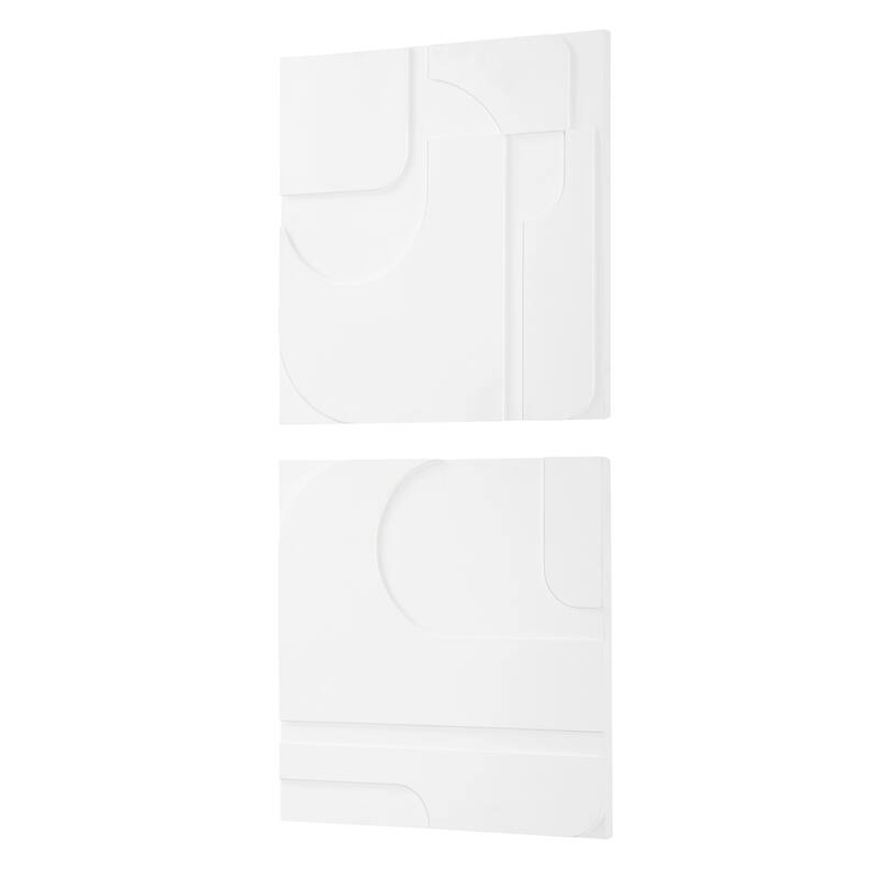 Uttermost Contours White Wall Decor, Set of 2 - 24"H x 24"W x 1.38"D