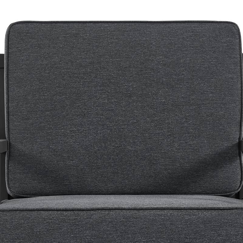 Black Wood Patio Accent Chairs with Water-Resistant Cushions