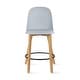 preview thumbnail 31 of 74, Farmhouse Plastic Round Bar Counter Stool Height High Chair Natural Solid Wood Kitchen Dining Patio Modern, Single, Set of 1 Grey