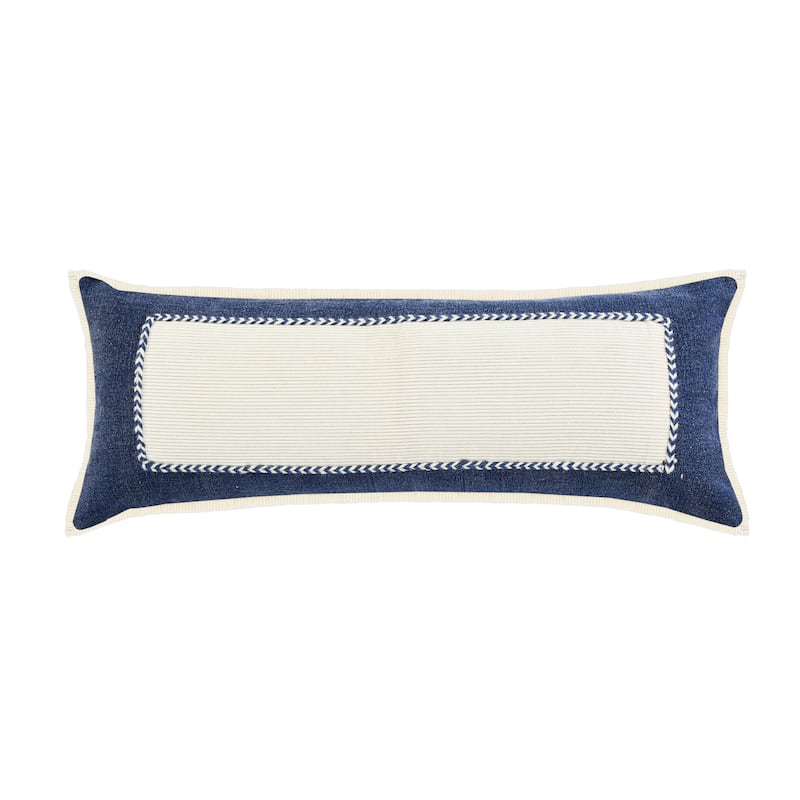 Sevita Navy Riviera Framed Throw Pillow