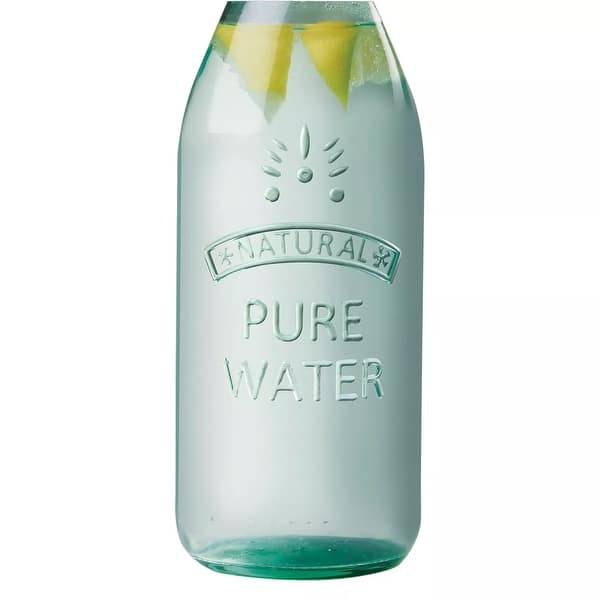 Amici Home Italian Recycled Green Water Tap Glass Bottle 34 oz Bed