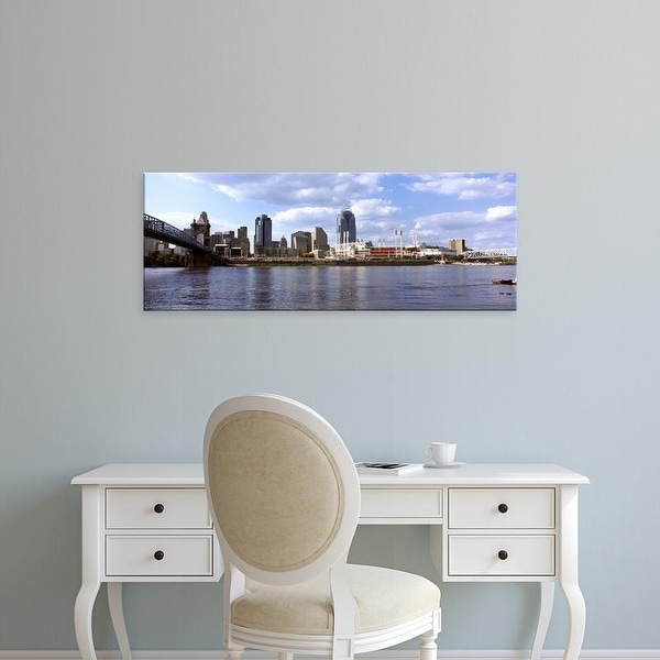 Easy Art Prints Panoramic Image 'City at the waterfront, Ohio River, Cincinnati, Hamilton County, Ohio' Canvas Art