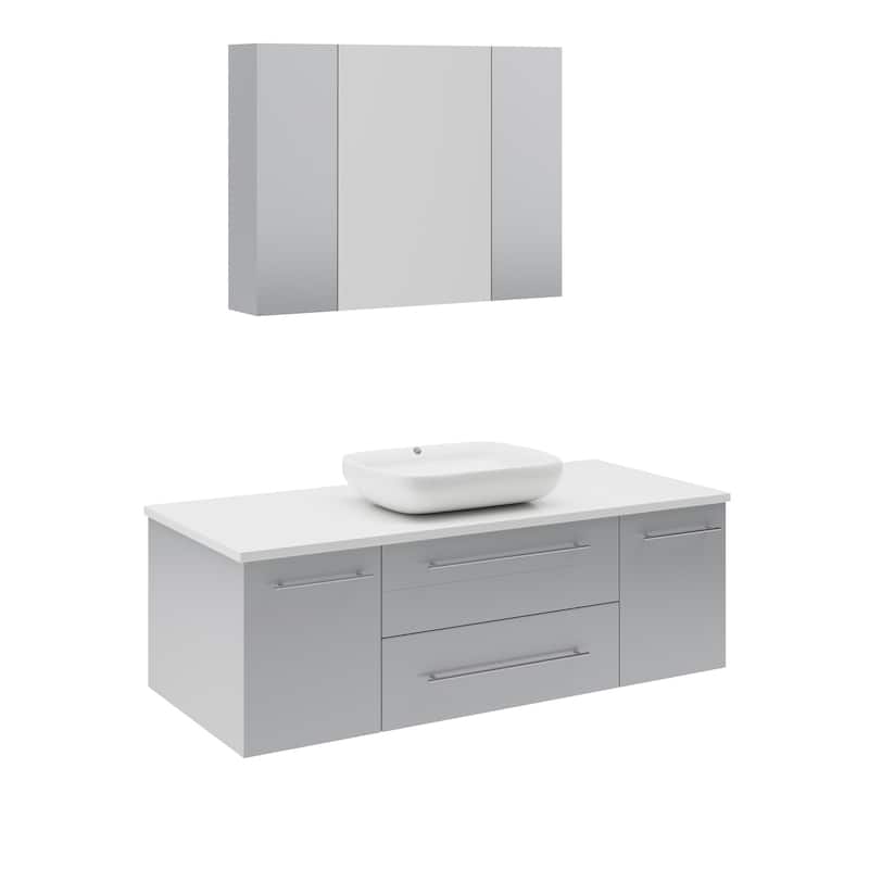 Fresca Lucera 48" Wall Mounted Single Basin Vanity Set with Cabinet,