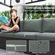 preview thumbnail 3 of 24, Outsunny 3-Seat Patio Sofa with Cushions, PE Rattan Outdoor Couch with Wood Grain Wide Armrests for Porch