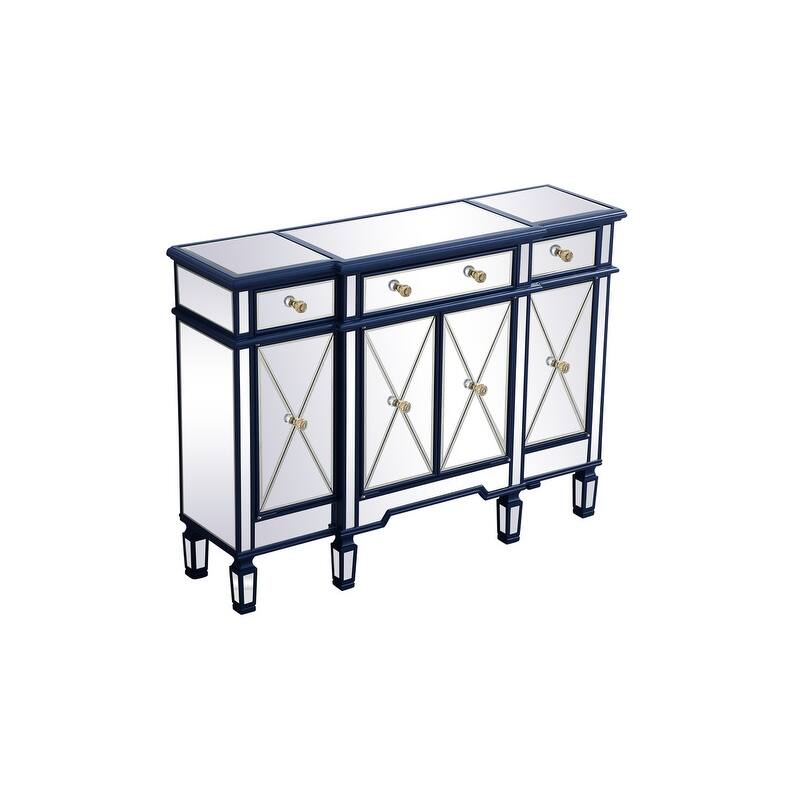 Contemporary 3-drawer 4-door Mirrored Cabinet