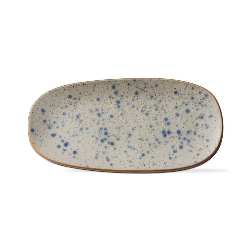 Hudson Blue Speckle Porcelain Oval Serving Dinnerware Platter Dishwasher Safe 11.0L x 5.5W inch
