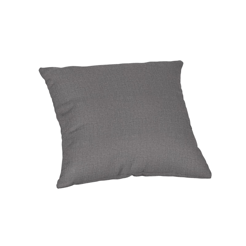 Sunbrella® Solid Fabric 1-Piece Indoor/Outdoor Square Throw Pillow, 20"W x 20"L, Canvas Macaw - Cast Slate
