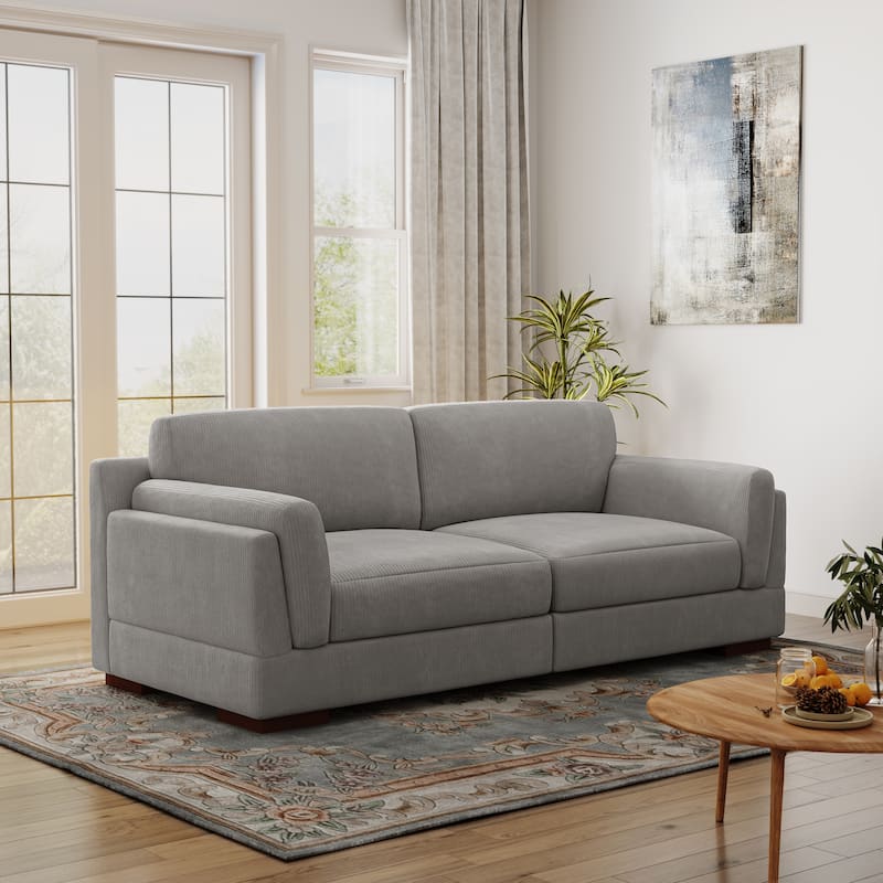 90.2"W Corduroy Upholstered Living Room Sofa