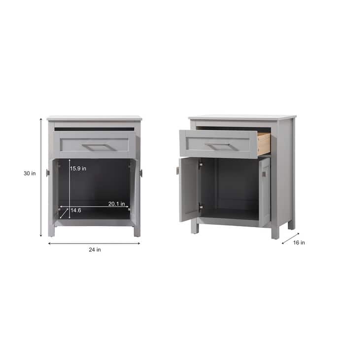 Indigo Home 24 Inch Bathroom Storage Freestanding Cabinet