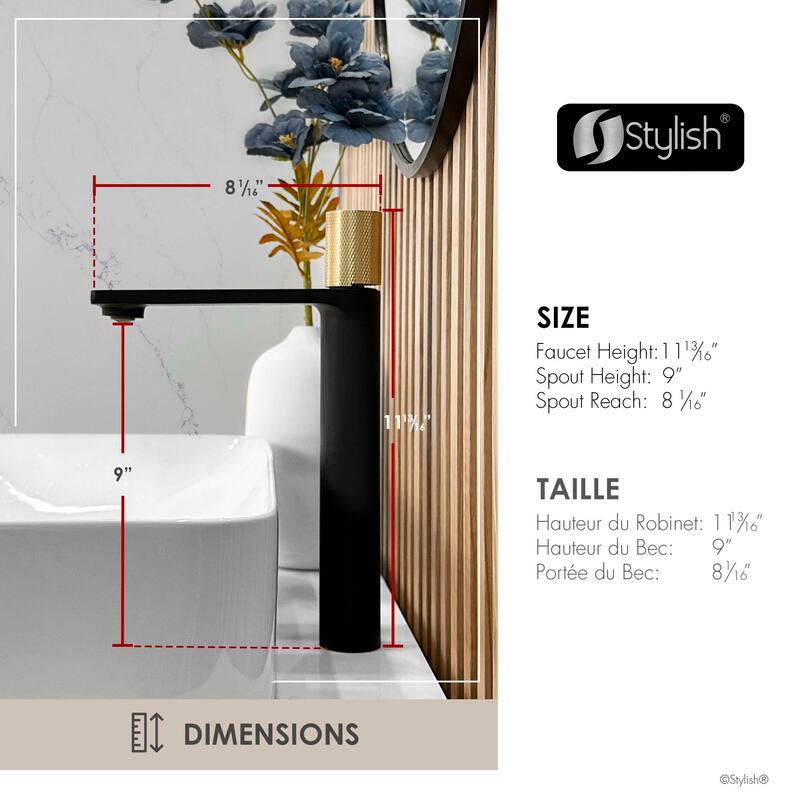 Stylish Nessa Single Handle Ht 12 1/2" Vessel Bathroom Faucet B-122