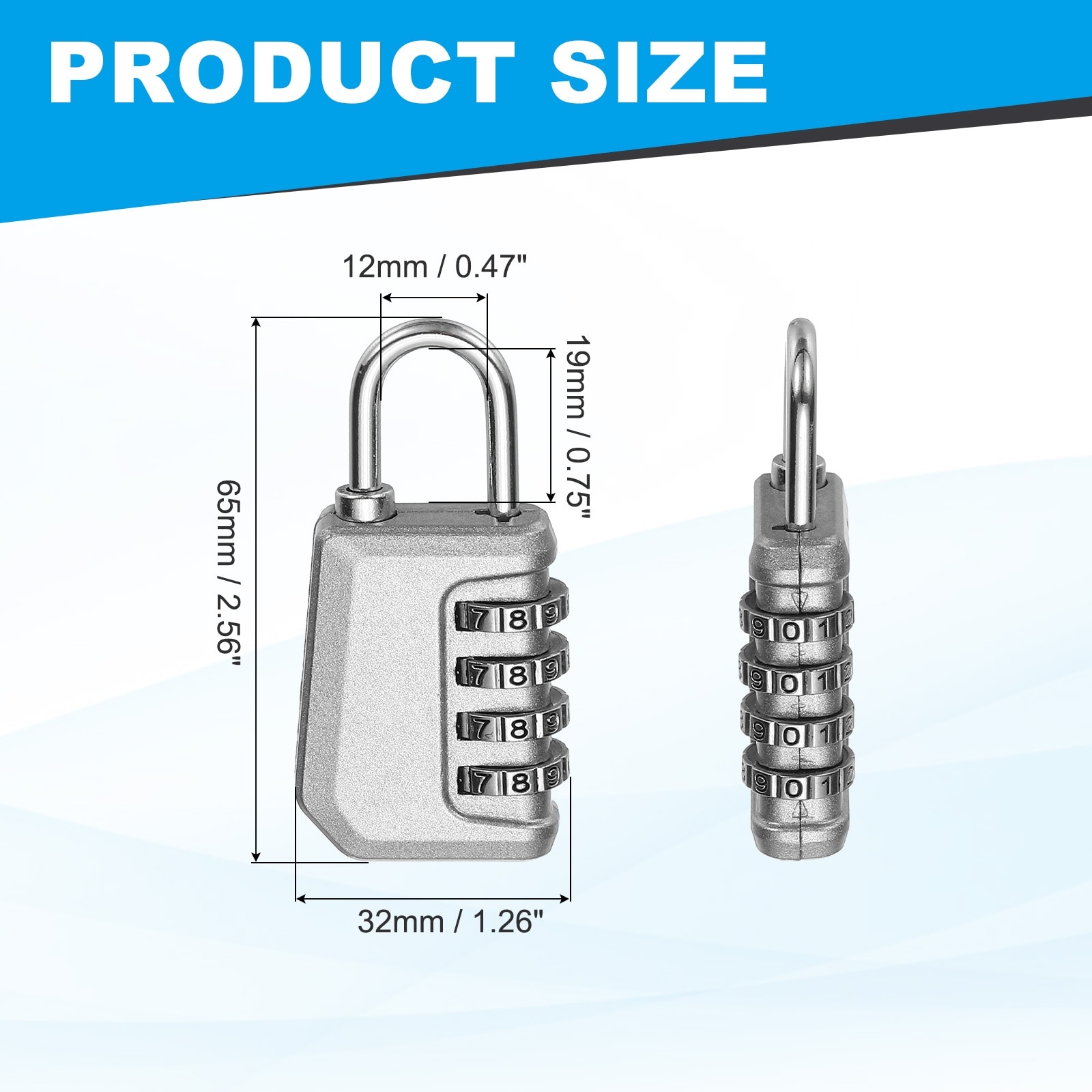 Combination Lock, 4 Digit Padlock Combination Outdoor Waterproof Locker Lock for Gym Luggage Home Sport Hasp Storage