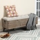 preview thumbnail 2 of 8, Natural Wood Upholstered Bedroom and Entryway Storage Bench - 20.08" H x 47.24" W x 15.75" D