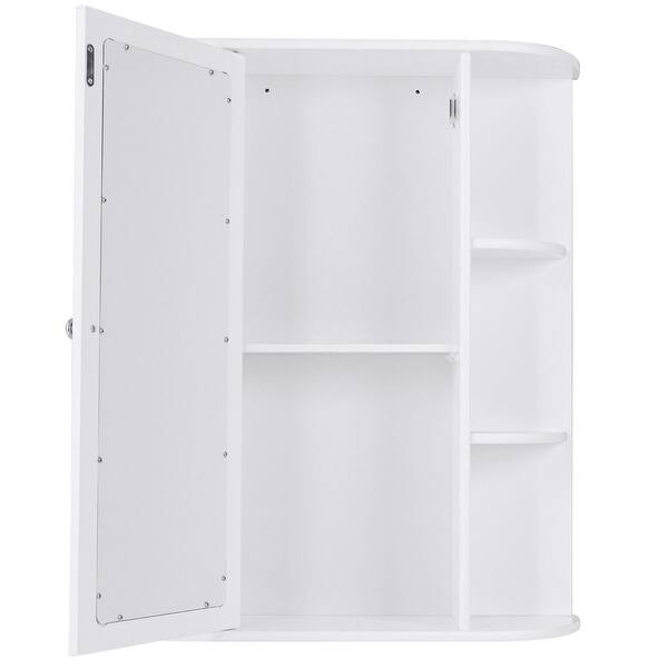 Shop Gymax Bathroom Cabinet Single Door Shelves Wall Mount Cabinet