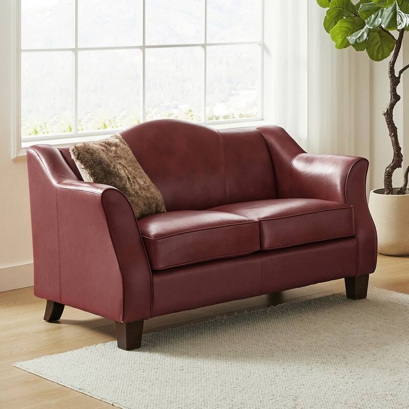 Franco Traditional 60" Wide Genuine Leather Sofa by HULALA HOME