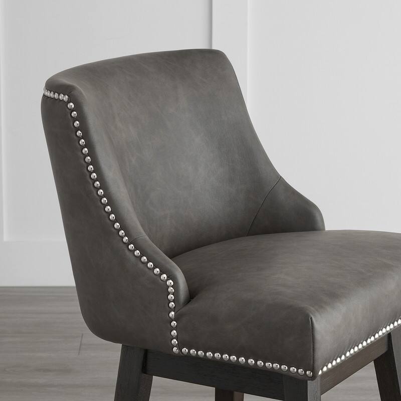 Spruce & Spring Olive Upholstered Counter Height Swivel Barstools-Single