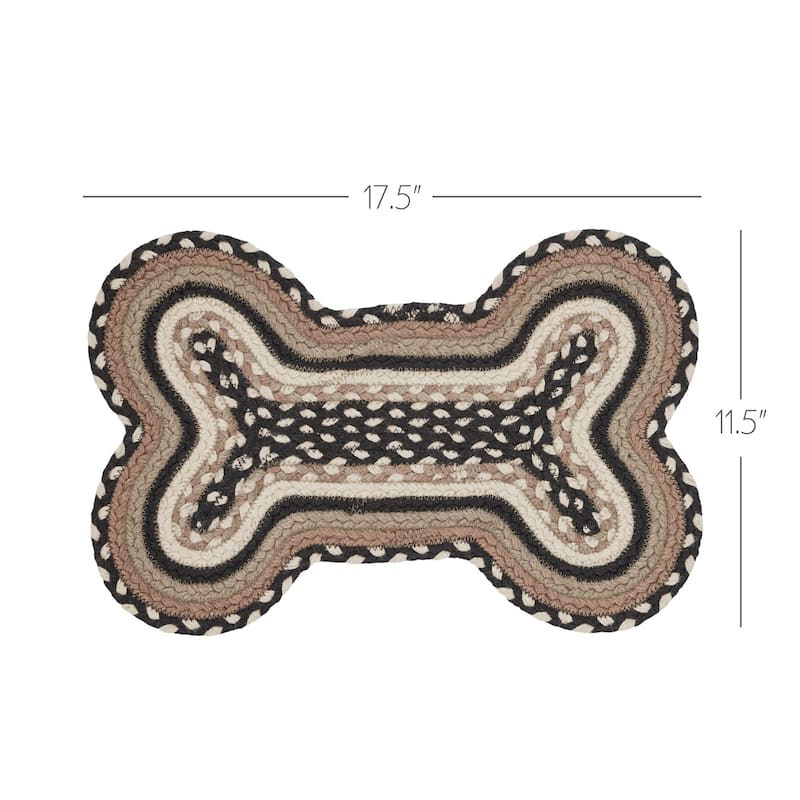 Sawyer Mill Charcoal Creme Indoor/Outdoor Small Bone Rug 11.5x17.5 - 3'6"