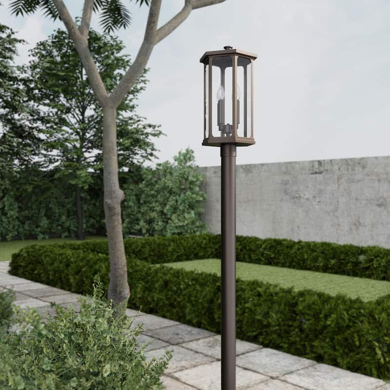 4-light Outdoor Post-Lantern w/ Clear Glass