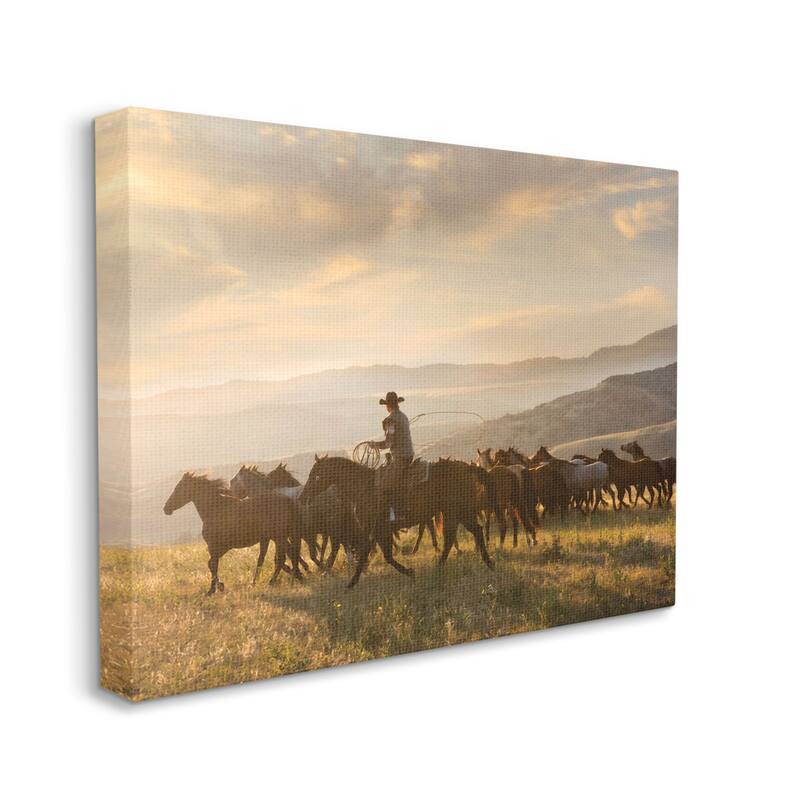 Stupell Cowboy in Rural Landscape Canvas Wall Art Design by PBurchettePhoto