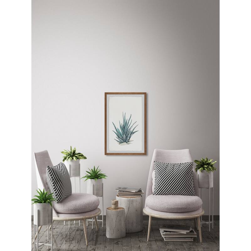 Tall Succulent Framed Wall Art, Elegant Home Touch - Sophisticated Artwork for Refined Décor