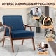 preview thumbnail 65 of 83, Homy Casa Mid-Century Modern Accent Chair, Solid Wood Frame, Extra-Thick Backrest, Wingback Lounge Chair Indoor