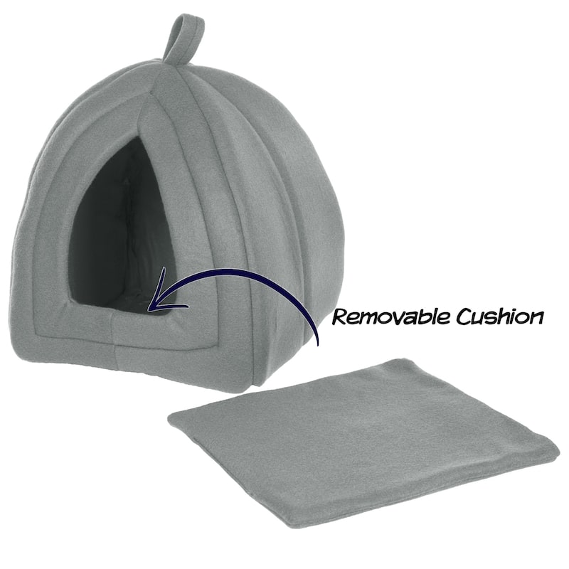 Petmaker Cozy Kitty House Cave Plush Cat Tent Bed with Removable Foam Cushion