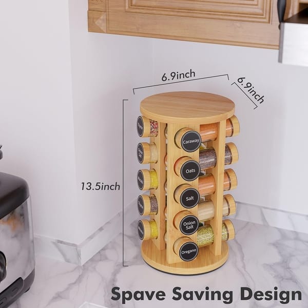 dimension image slide 1 of 4, Revolving Spice Rack Set, Kitchen Spice Tower Organizer