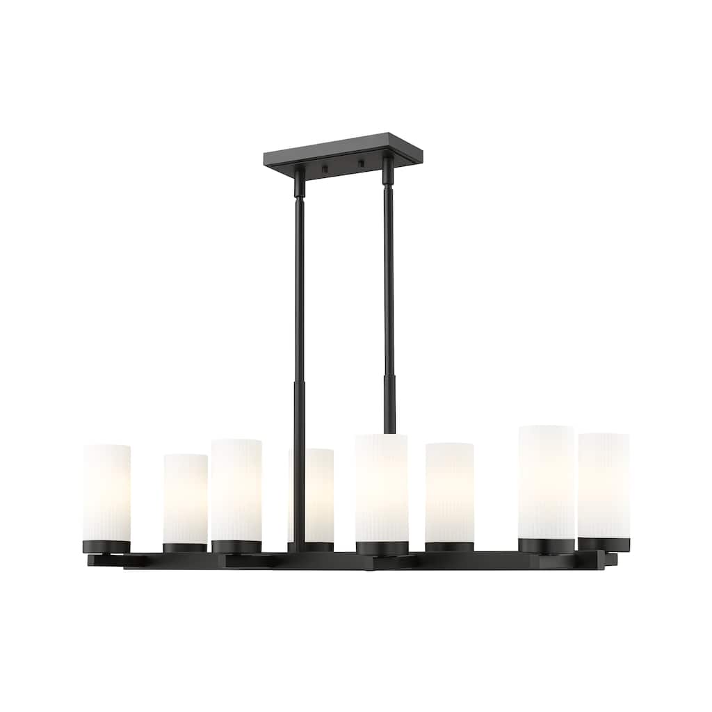Danica 8 Light Linear Chandelier in Matte Black