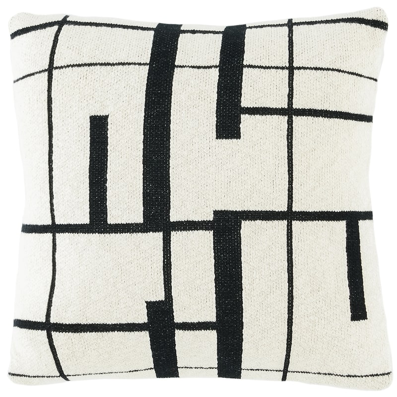SAFAVIEH Home Azeem 18-inch Ivory/Black Decorative Pillow