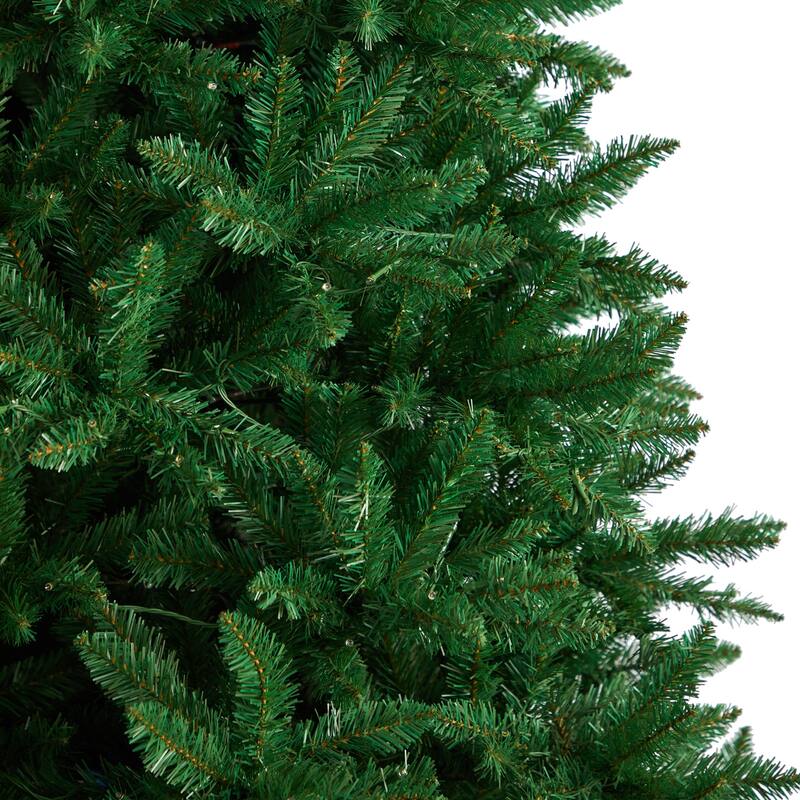 9ft. Fir Artificial Christmas Tree with 800 Clear LED Lights & 2093 Branches - Majestic Seasonal Holiday X-Mas Display