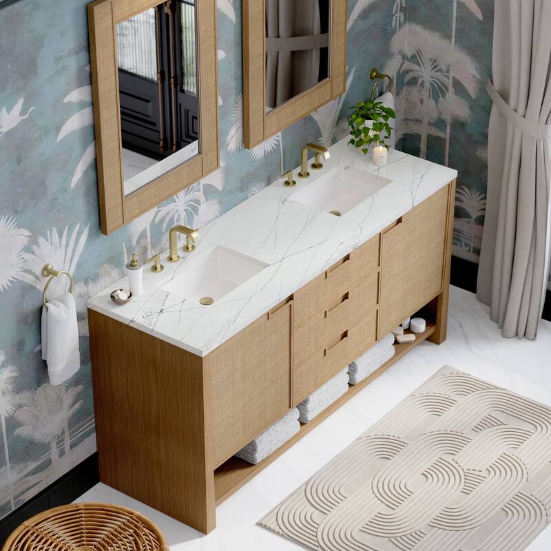 Solene 72" Double Vanity, Seaside Oak - 72 - Ethereal Noctis