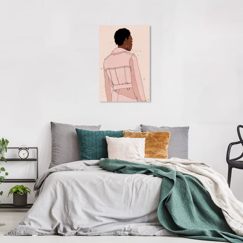 Wynwood Studio Canvas Fashion and Glam Blush Fashion Coat Pink and Light Pink Modern & Contemporary Wall Art Canvas Print - 24 x 16