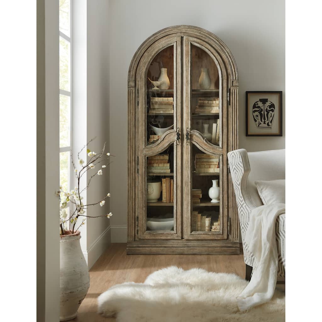 Hooker Furniture Castella 44" Wide Pecan and Wood Display Cabinet