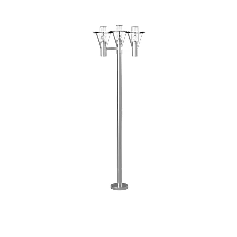 Eglo Belfast 3-light Stainless Steel Outdoor Post Light with Clear Glass